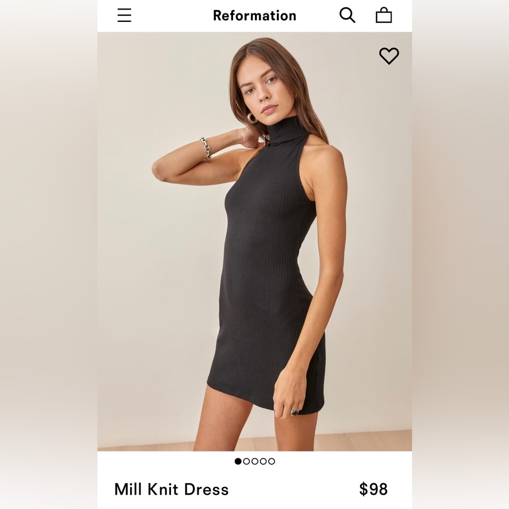 Reformation Mill Knit Mini Dress Black